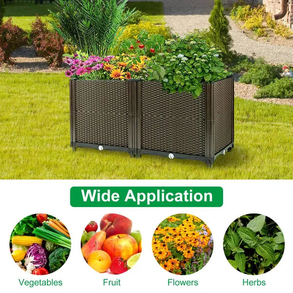 Self-Watering Raised Garden Bed Planter - Elevated Planter Box