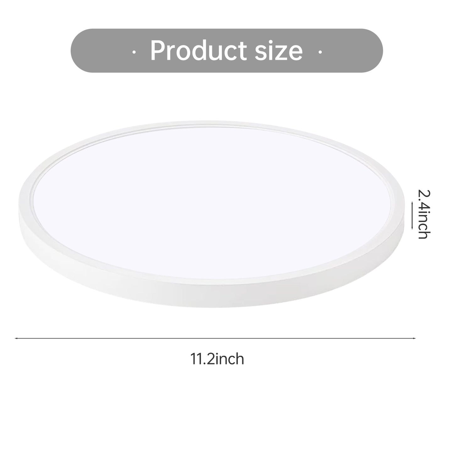 11.8 Inch White Ultra-Thin Ceiling Light - 6500K LED Flush Mount Fixture for Bedroom & Bathroom