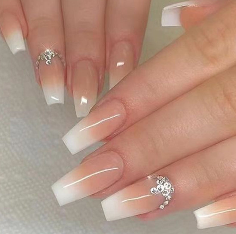 Fake Nail Tips Kit with Glitter and Rubbing Strips for Manicure - Multiple Styles