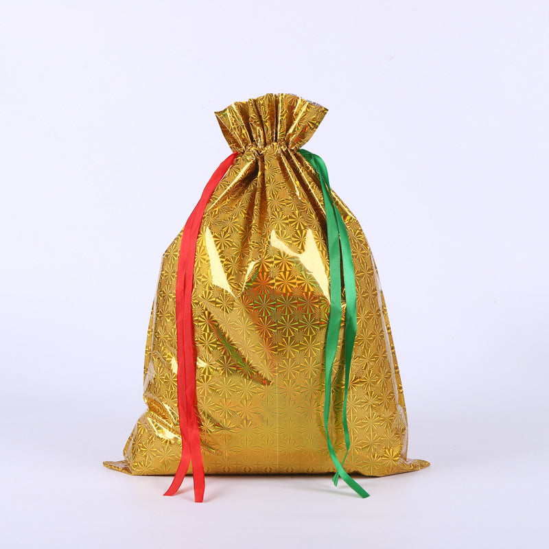 Festive Aluminum Foil Gift Bags for Christmas & New Year Party Packaging