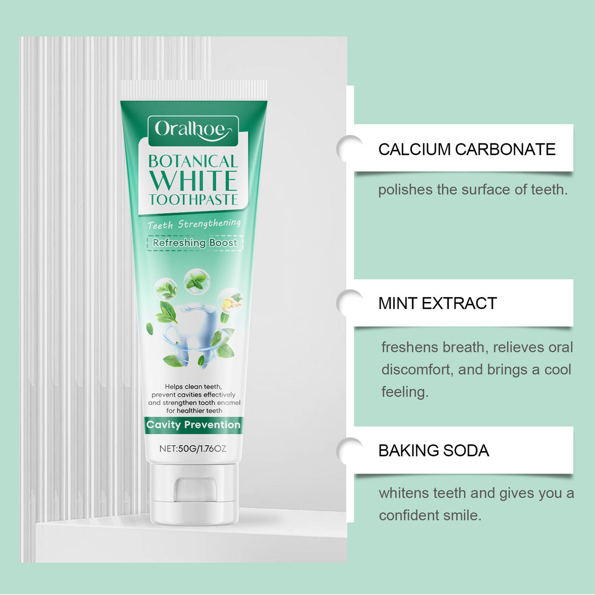 Toothpaste for Oral & Gum Care Mint 50g - Fresh Breath Dental Hygiene