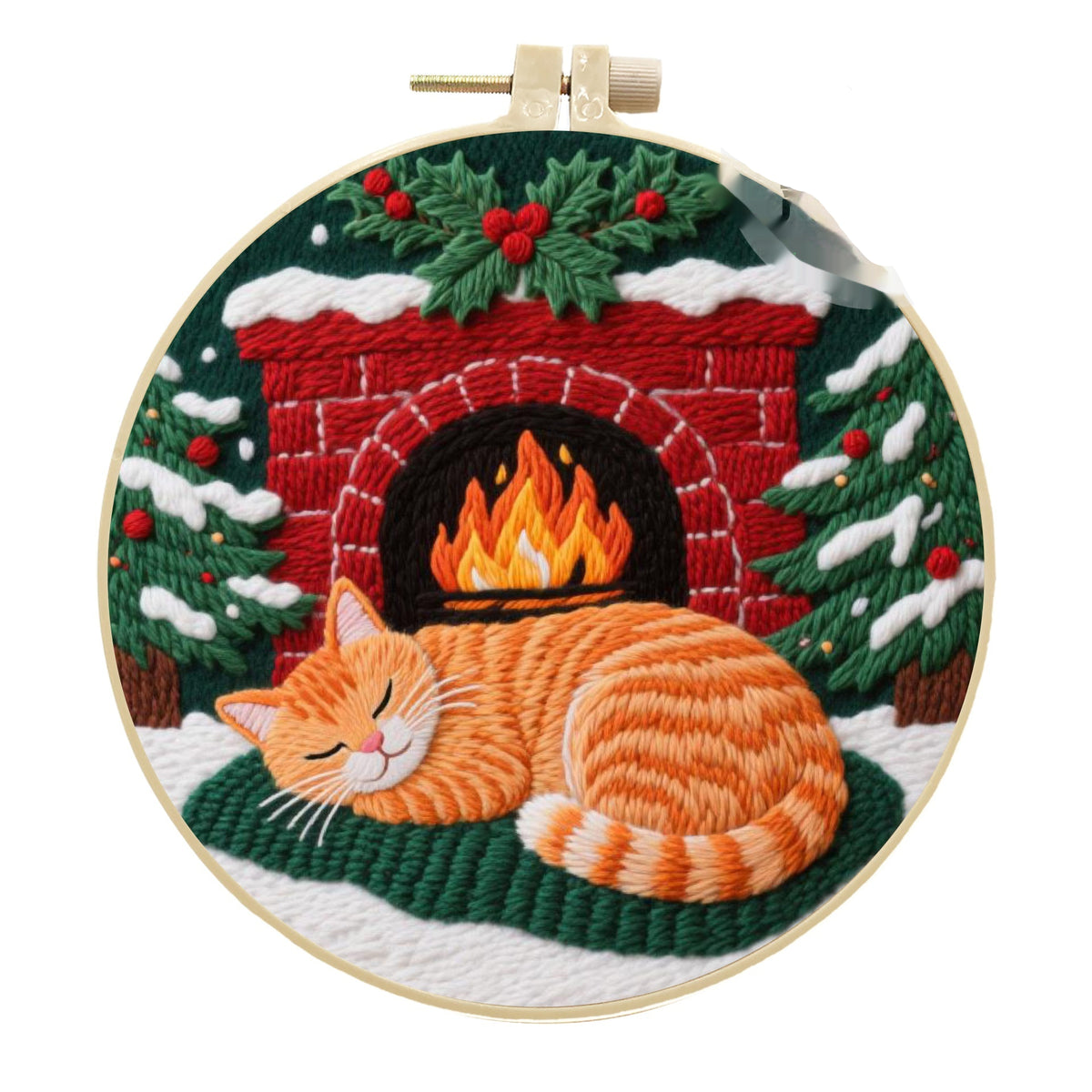 Embroidery Material Kit for Cross-Stitch Crafts - Includes Frame & Scissors