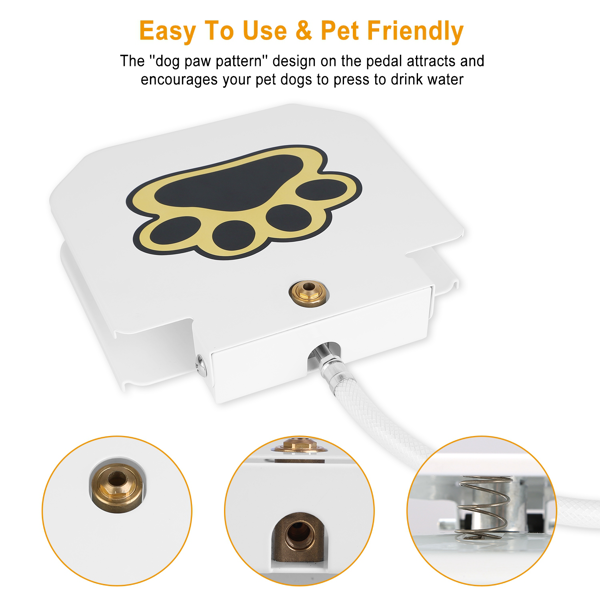 Outdoor Dog Water Fountain Paw-Controlled Drinking Dispenser - No Electricity