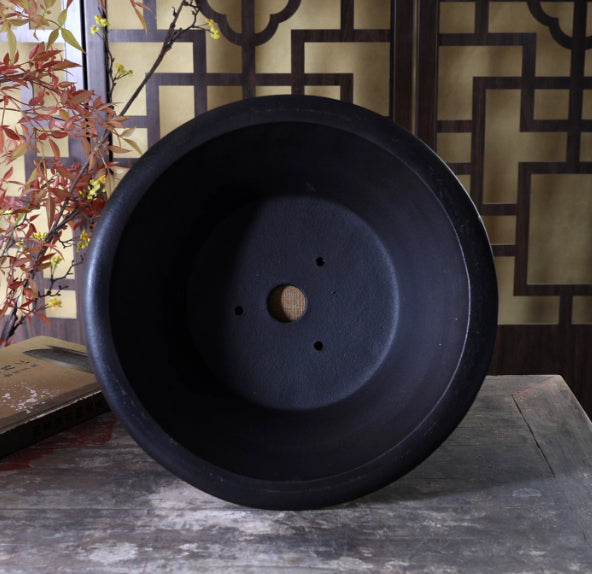 Large Indoor Bonsai Flower Pot with Chinese-Style Zisha Clay for Desktop Garden