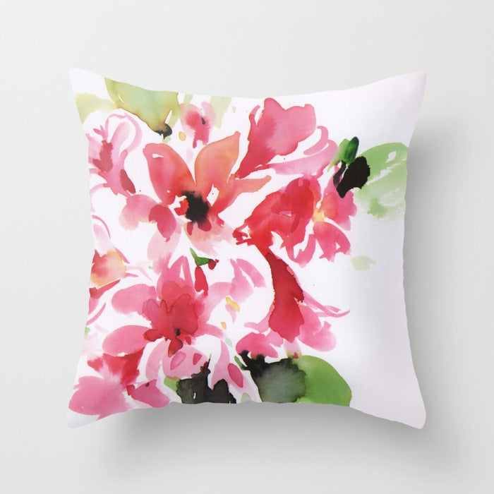 Simple Flower Pillow Cover 45x45cm Modern Cushion Case Polyester