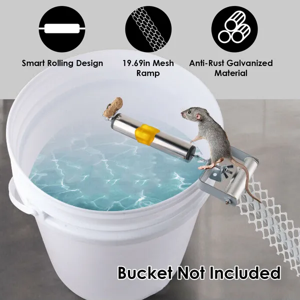 Reusable Mouse Trap with Rolling Ramp - Humane Rodent Catcher for Home & Garage