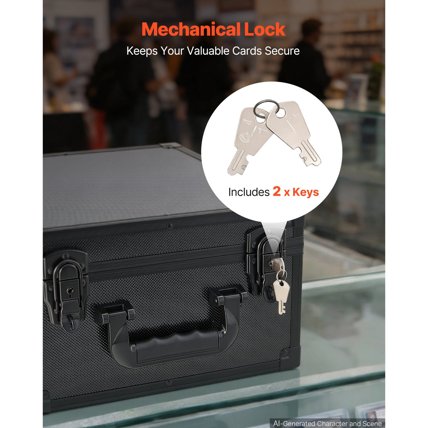 Card Collector Storage Box for Trading Cards with Lock & Dividers - Holds 100+ Slabs & Loose Cards