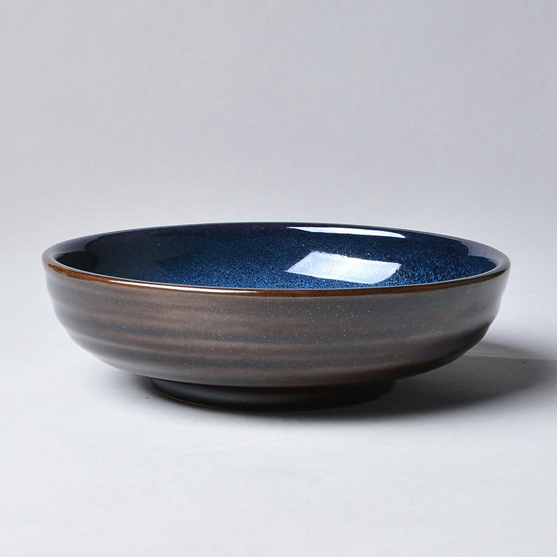 Japanese Style Kiln Changed Ceramic Soup Plate - 6 Sizes & 2 Colors