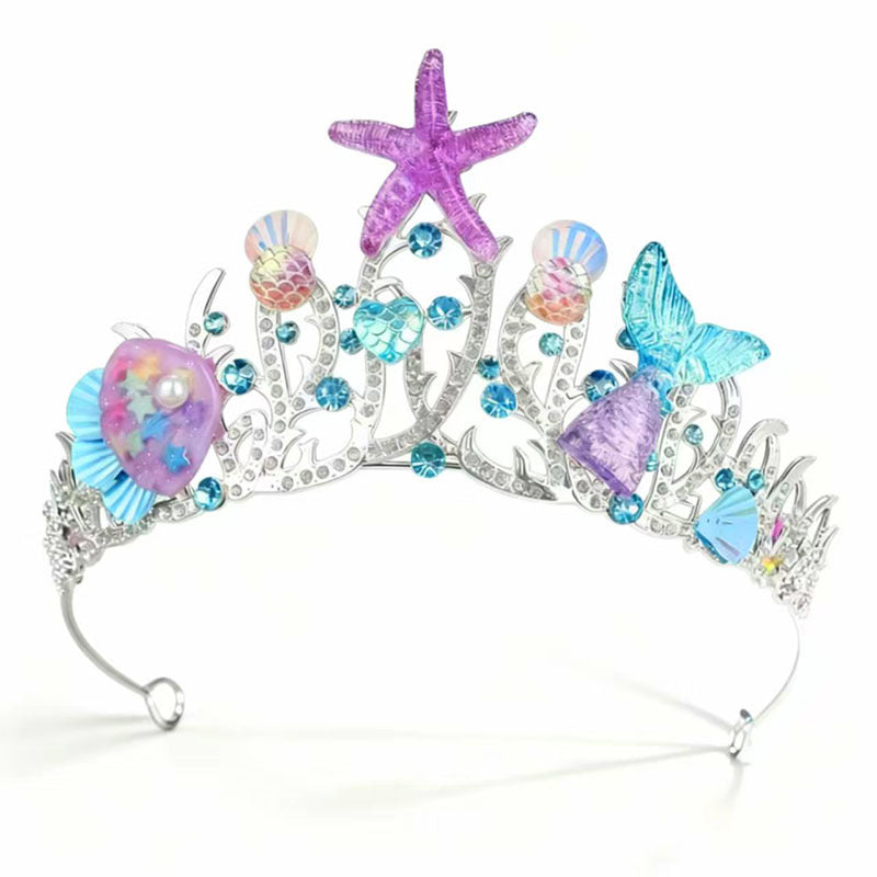 Starfish Crown Headband With Shells - Blue