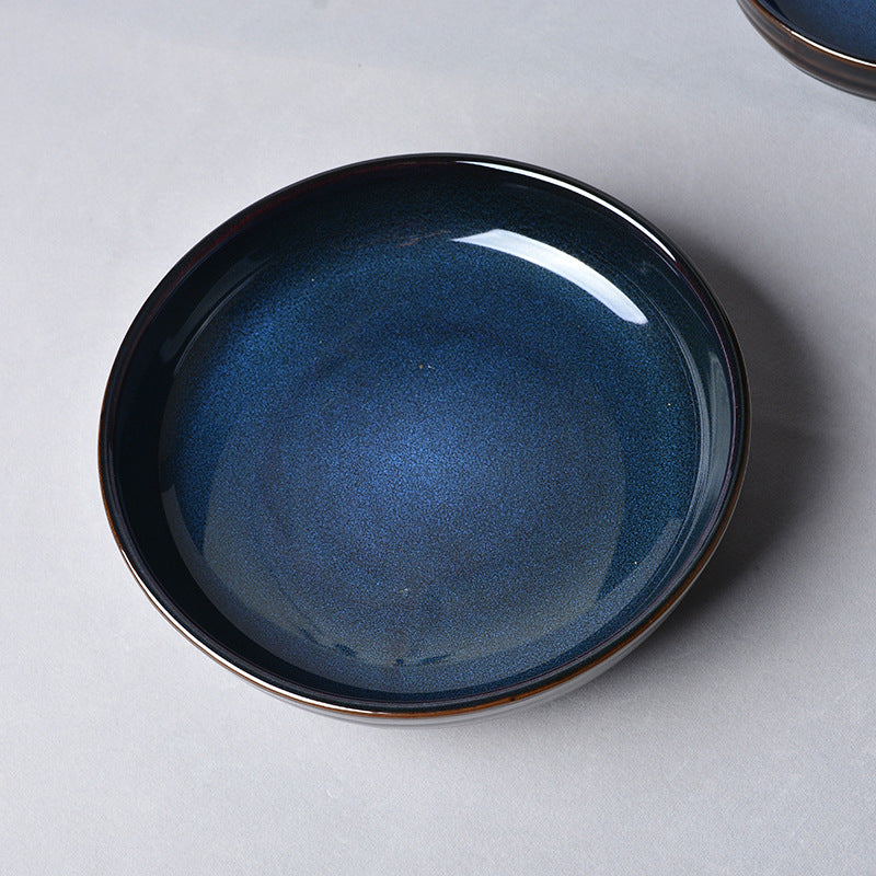 Japanese Style Kiln Changed Ceramic Soup Plate - 6 Sizes & 2 Colors