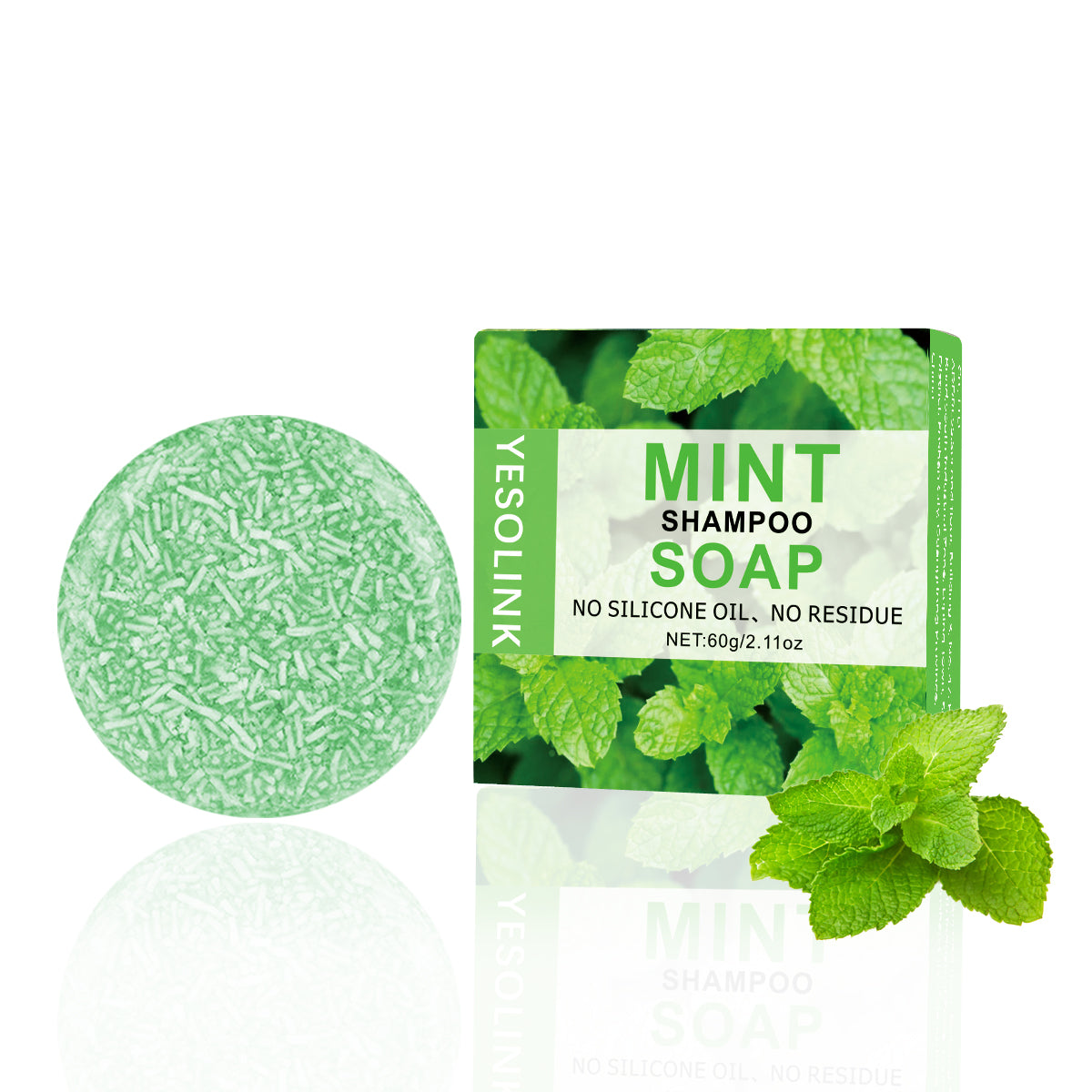 Mint Shampoo Bar - 60g Natural Body Care Soap for Hair & Skin