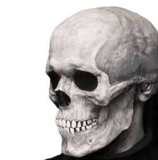 Halloween Skull Mask with Movable Mouth and Glow - Gothic Costume Accessory
