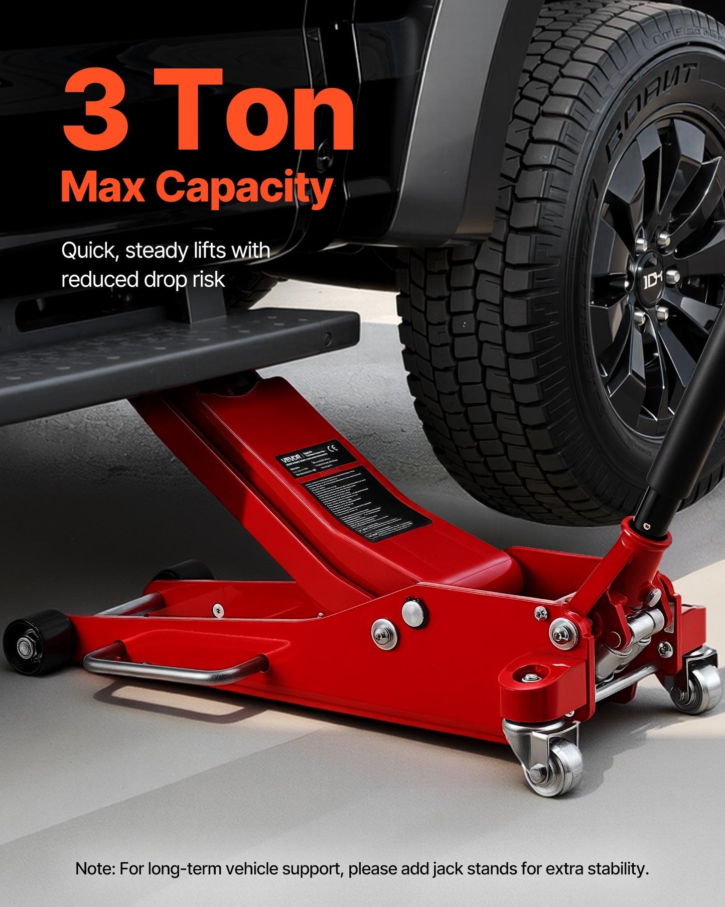Low Profile 3 Ton Hydraulic Floor Jack for Cars SUVs Trucks - Aluminum Racing Trolley Lift