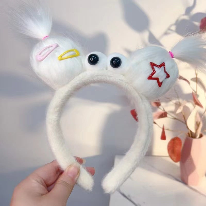 Plush Doll Hair Band Handmade Hair Accessory for Kids and Adults