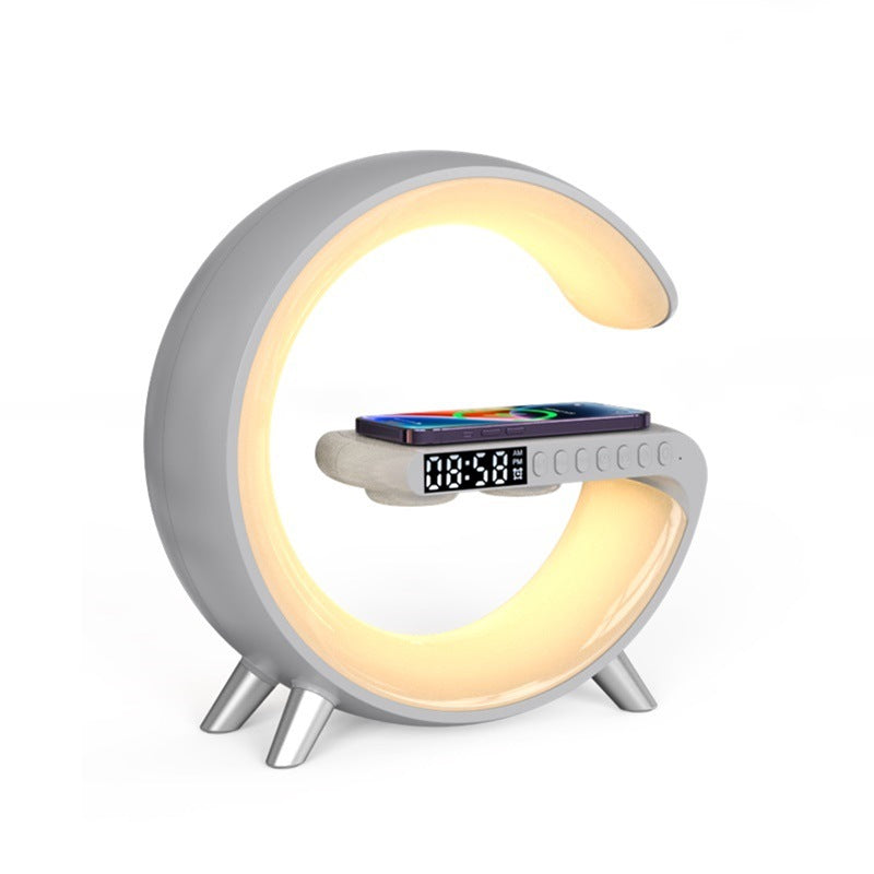 Smart G-Shaped LED Lamp with Bluetooth Speaker & Wireless Charger