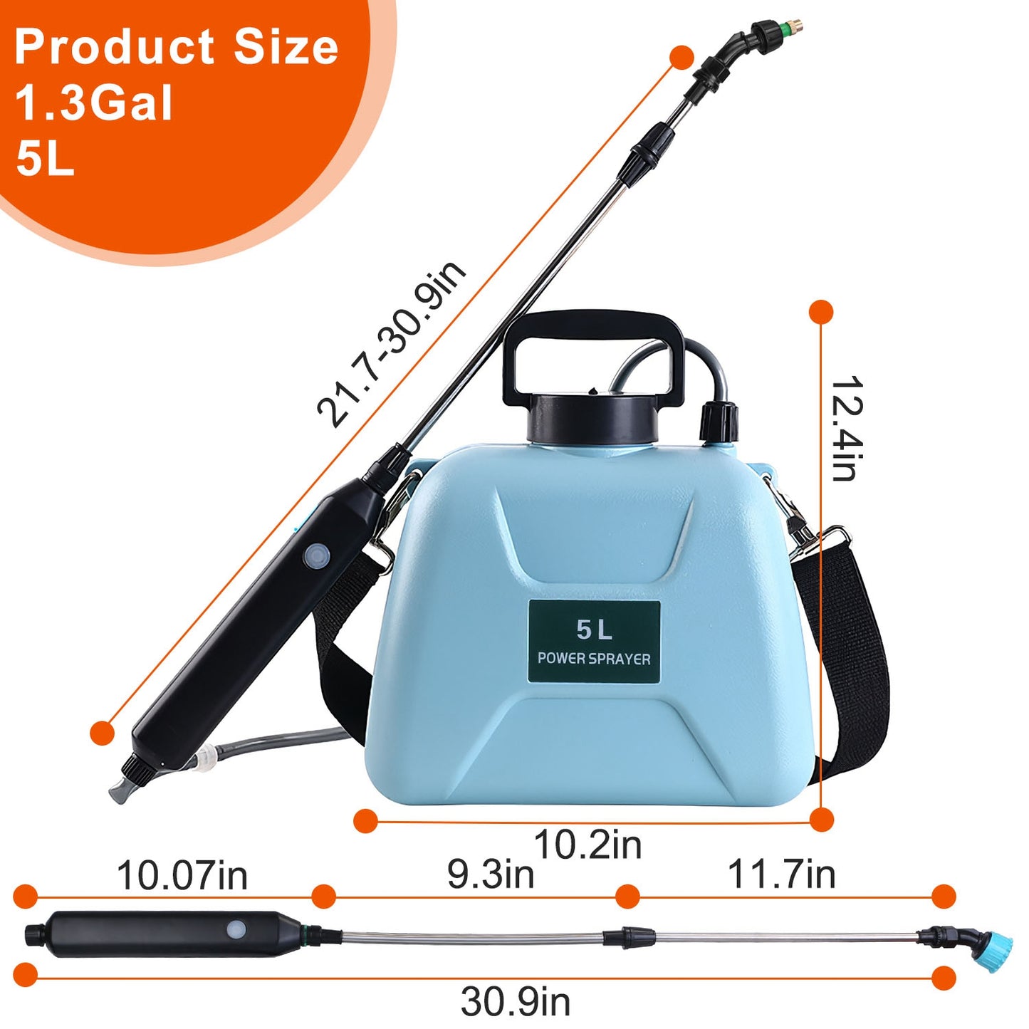 Electric Garden Sprayer 5L Rechargeable Handheld Watering & Disinfection Tool