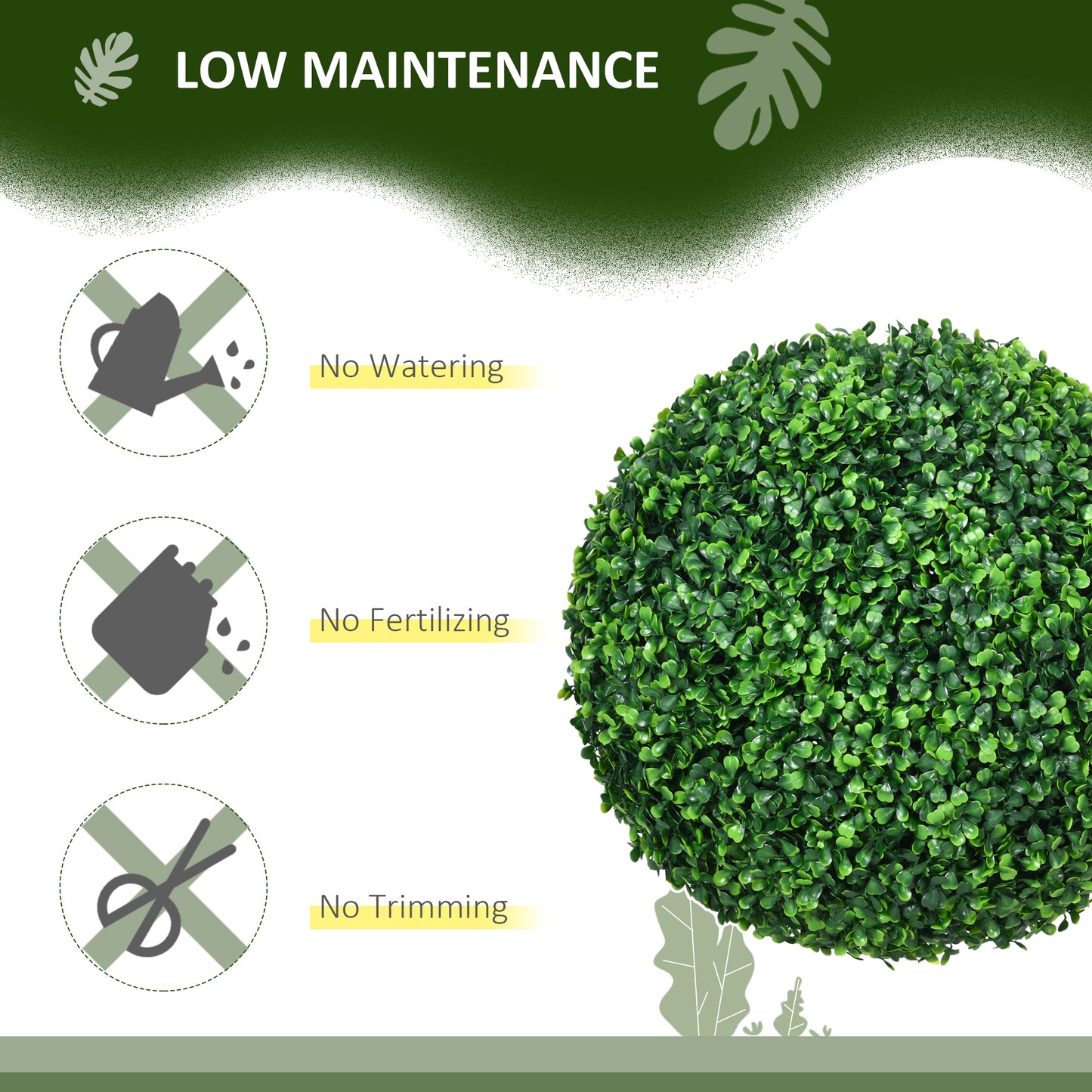 Artificial Boxwood Topiary Balls - Set of 2, 15.7 Inch