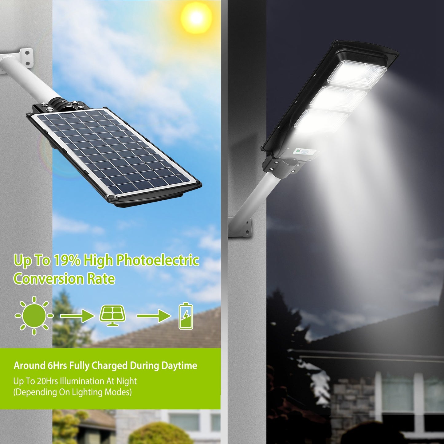 Solar Street Light 180 LEDs Waterproof Outdoor Security Lamp with Radar Sensor