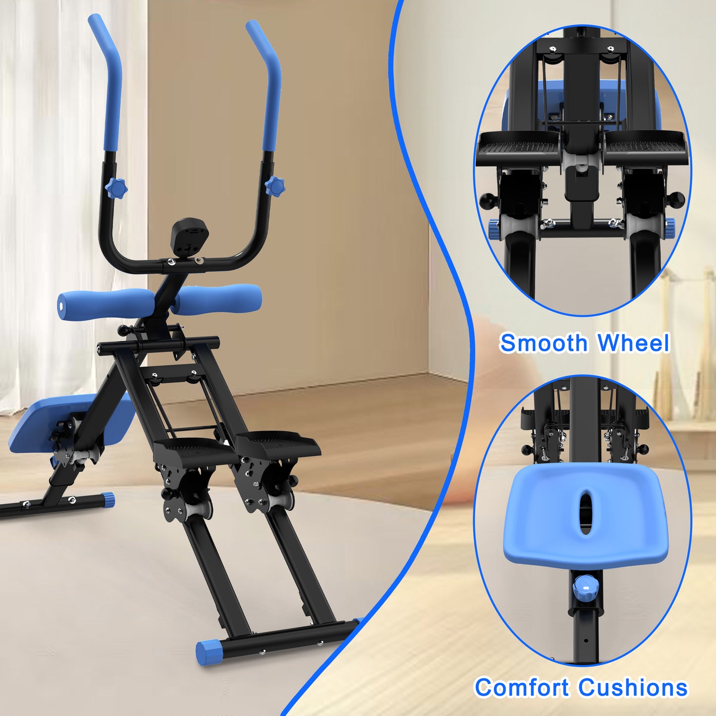 2-In-1 Stair Stepper and Ab Workout Machine - Blue