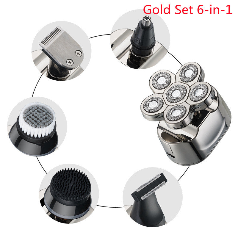 Multi-Function Electric Razor for Men with 6 Blades and Trimming Set