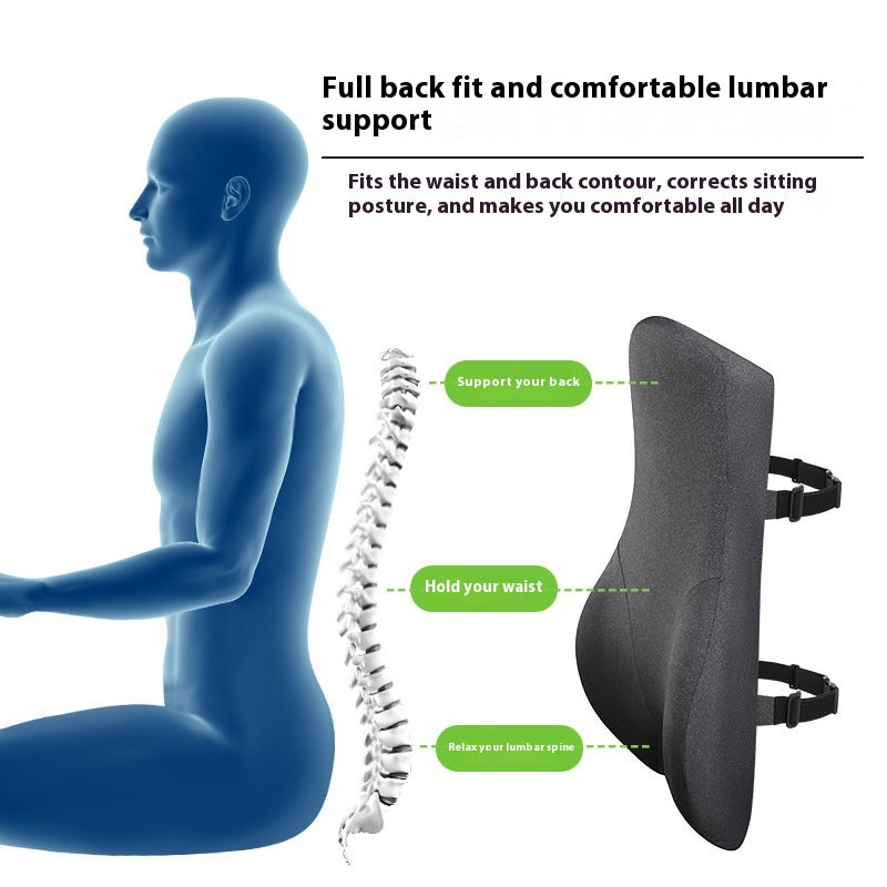 Memory Foam Office Chair Cushion Splicing Support Gray 44x64x12CM