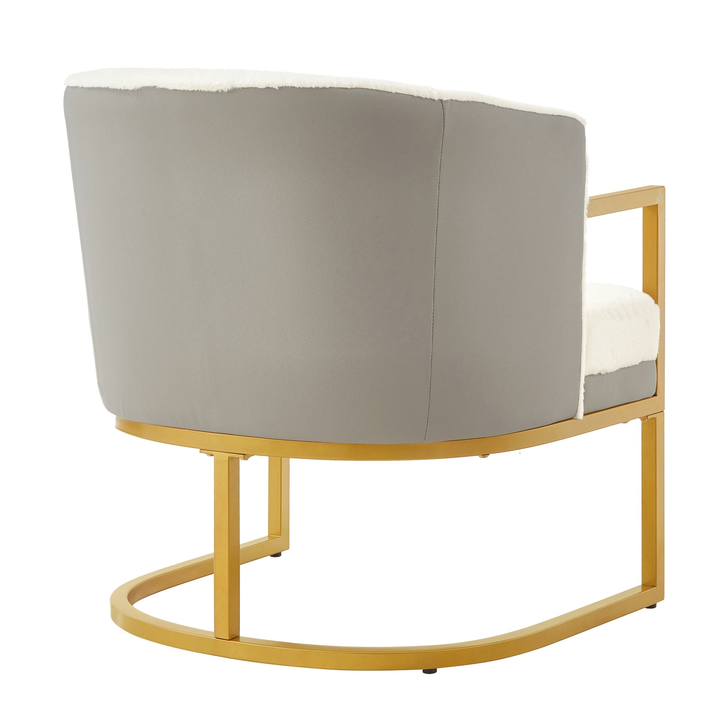Cozy Upholstered Accent Chair with Gold Frame - Beige