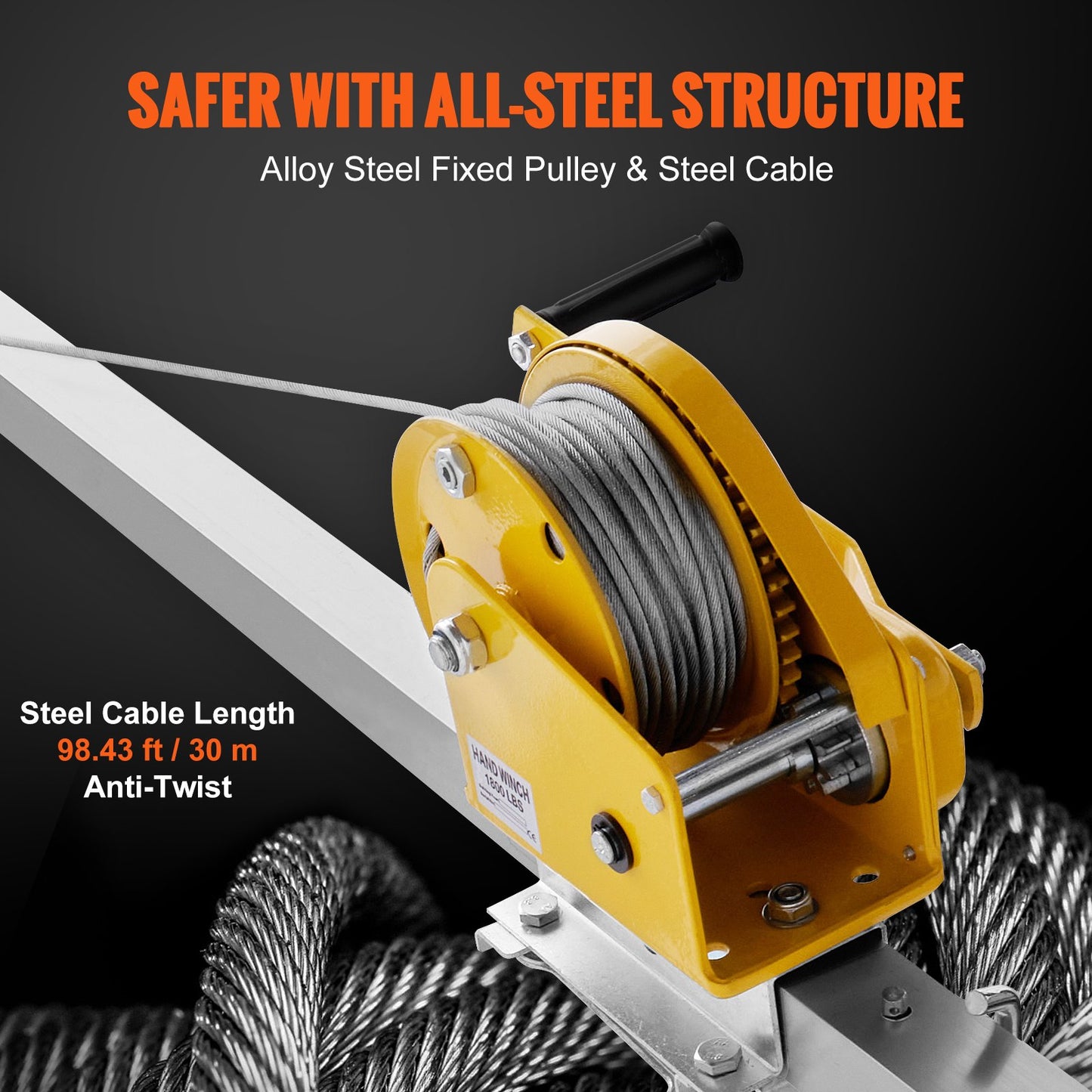 Confined Space Rescue Tripod Kit with 7' Legs, 98' Cable, Fall Protection & Storage Bag