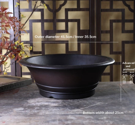 Large Indoor Bonsai Flower Pot with Chinese-Style Zisha Clay for Desktop Garden
