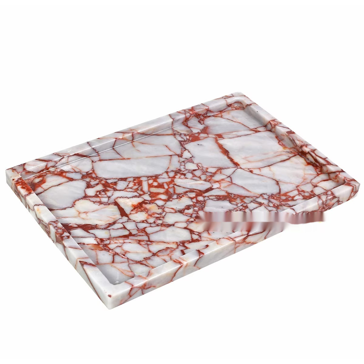 Natural Marble Bathroom Storage Tray Rectangular Organizer - Large Variety