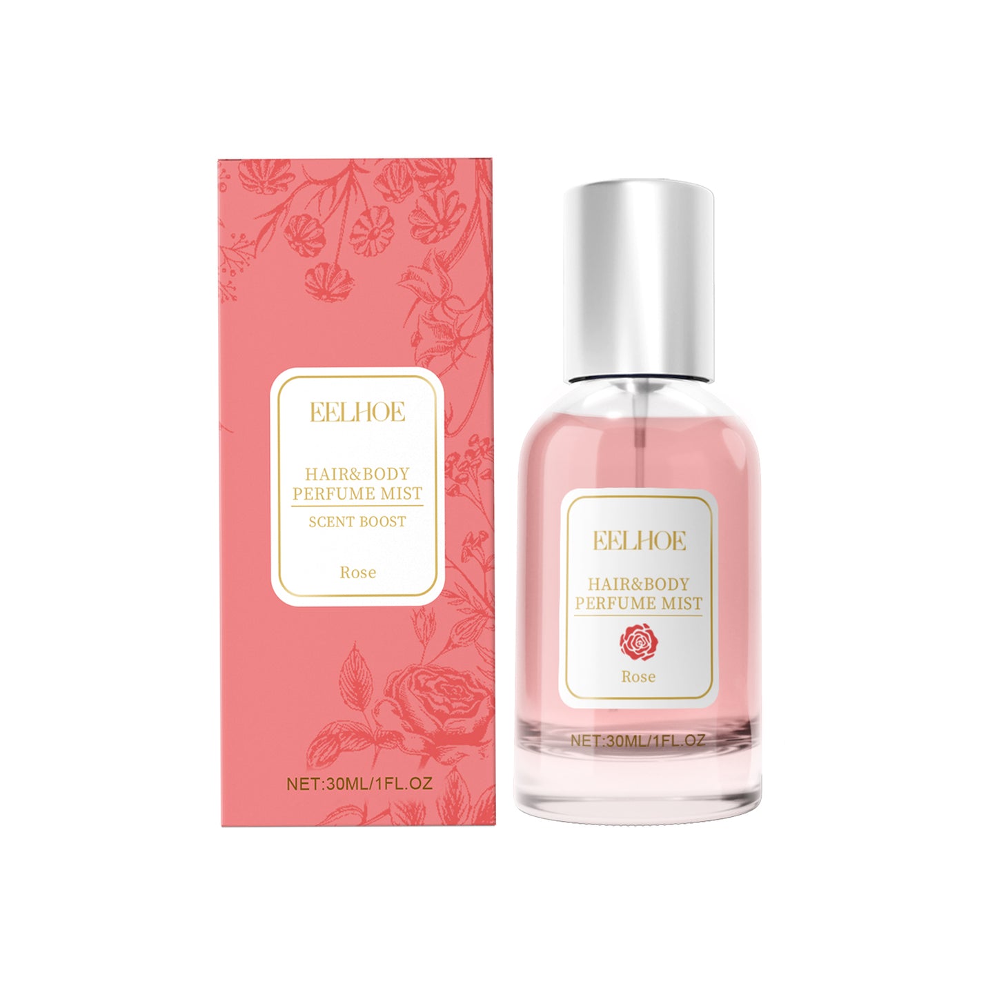 Rose Scented Body and Hair Fragrance Mist - Elegant Floral Perfume Spray