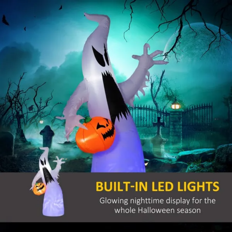 Inflatable Halloween Ghost Decoration with LED Lights - 70.75"