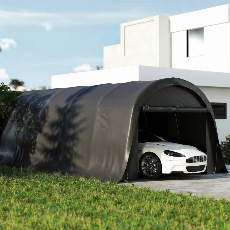 Heavy Duty Carport Garage Canopy Tent - UPF50 Waterproof Steel Frame, Dark Gray