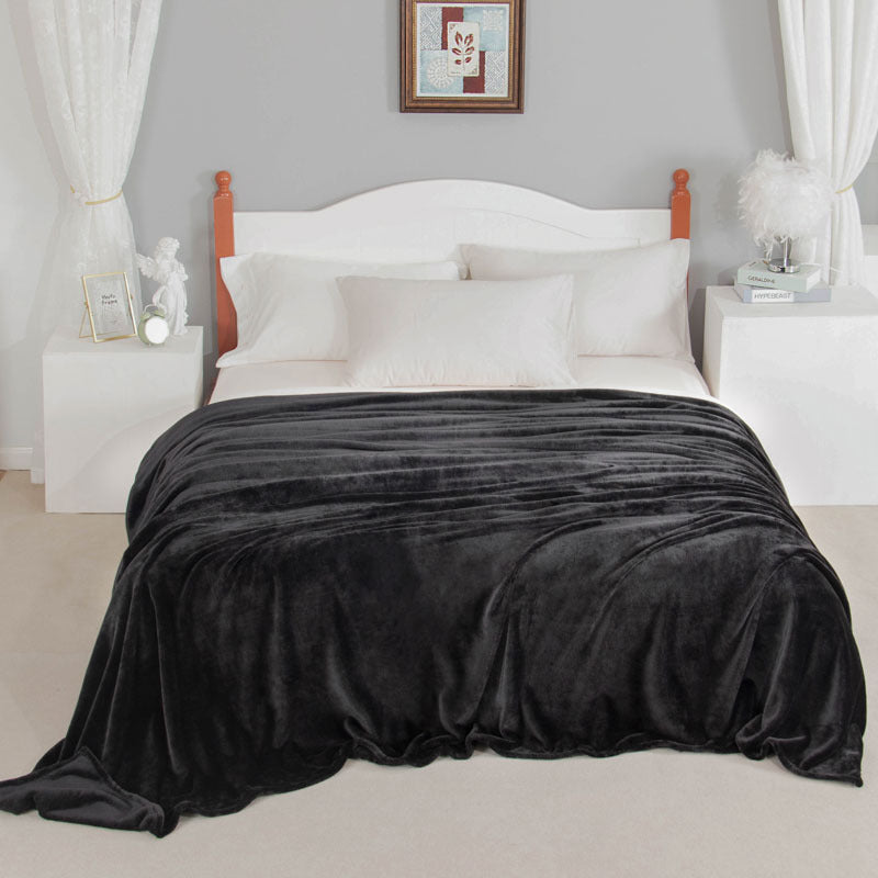 Thickened Coral Fleece Blanket Solid Color Vegan-Friendly Home Bedding