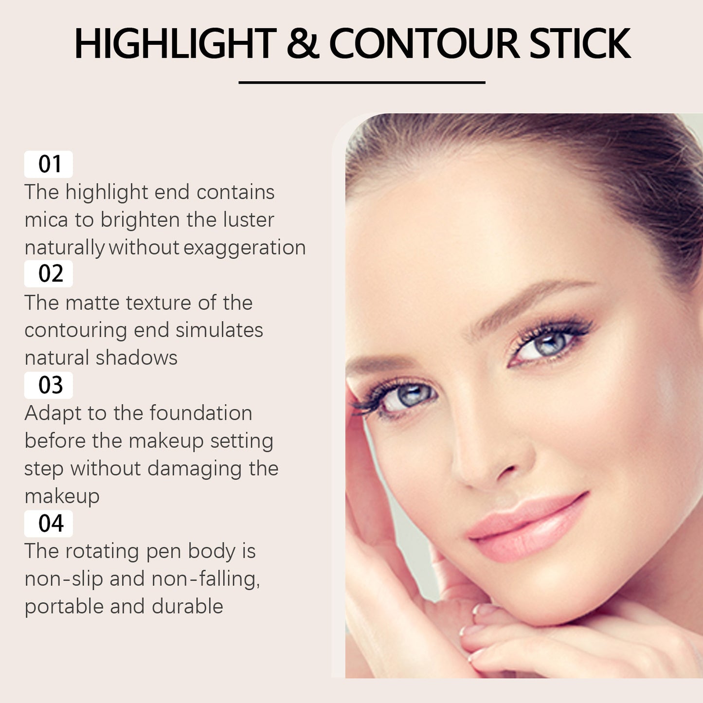 2-in-1 Cream Highlight & Contour Stick Set with Matte, Amber & Gloss Finishes