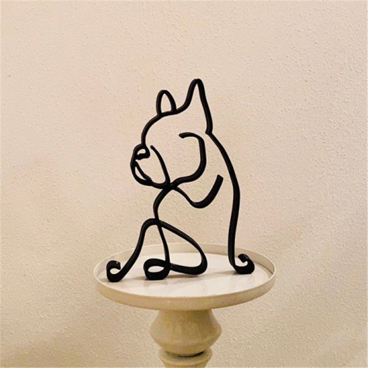 Metal Dog Art Sculpture Home Decor - Modern Dog Ornament Collection