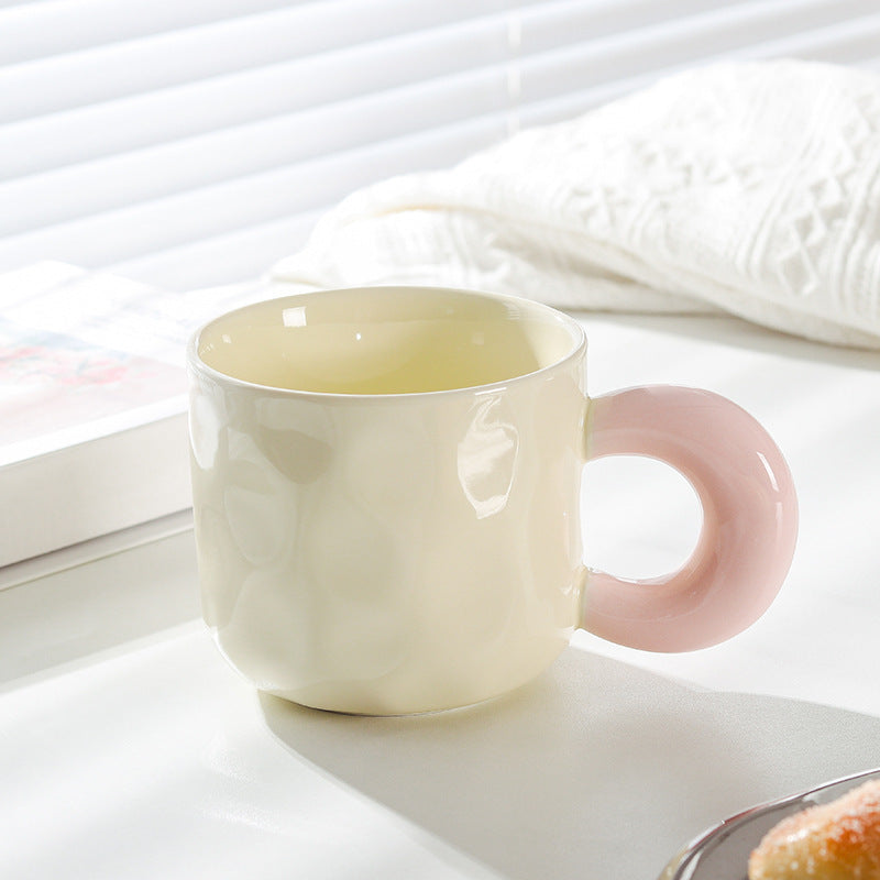 Cute Cartoon Ceramic Mug with Lid and Spoon - Multiple Colors & 500ml