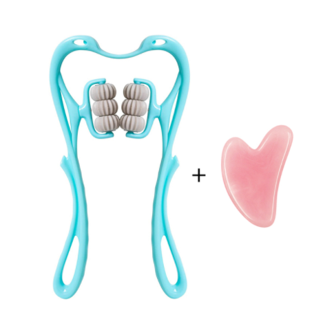 Manual 6-Roller Cervical Neck Massager - Deep Tissue Trigger Point Relief