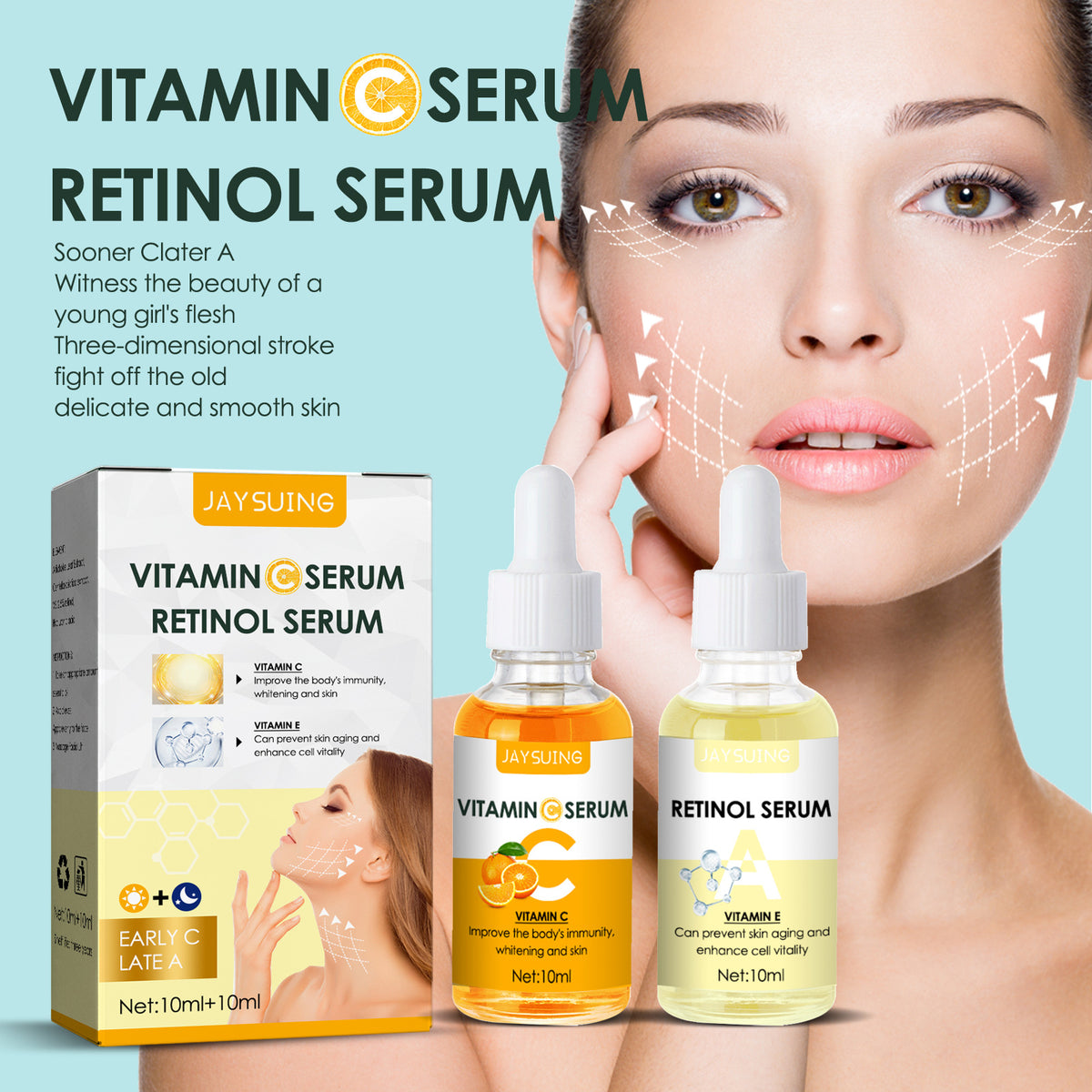 Brightening Wrinkle Fading Facial Essence - Anti-Aging Skin Care, 20ml