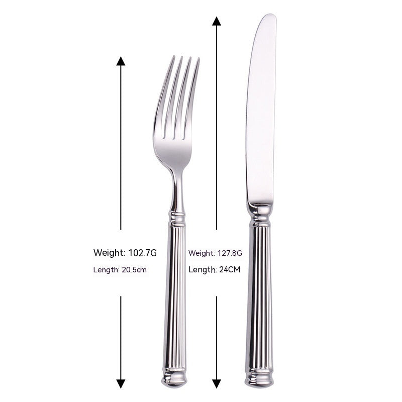 Stainless Steel Knife Fork Spoon Set - Modern Kitchen Utensils, 304 Steel