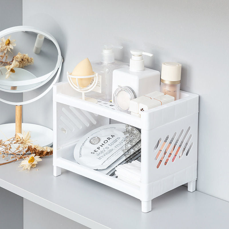 Multi-Layer Plastic Storage Rack for Household Organization
