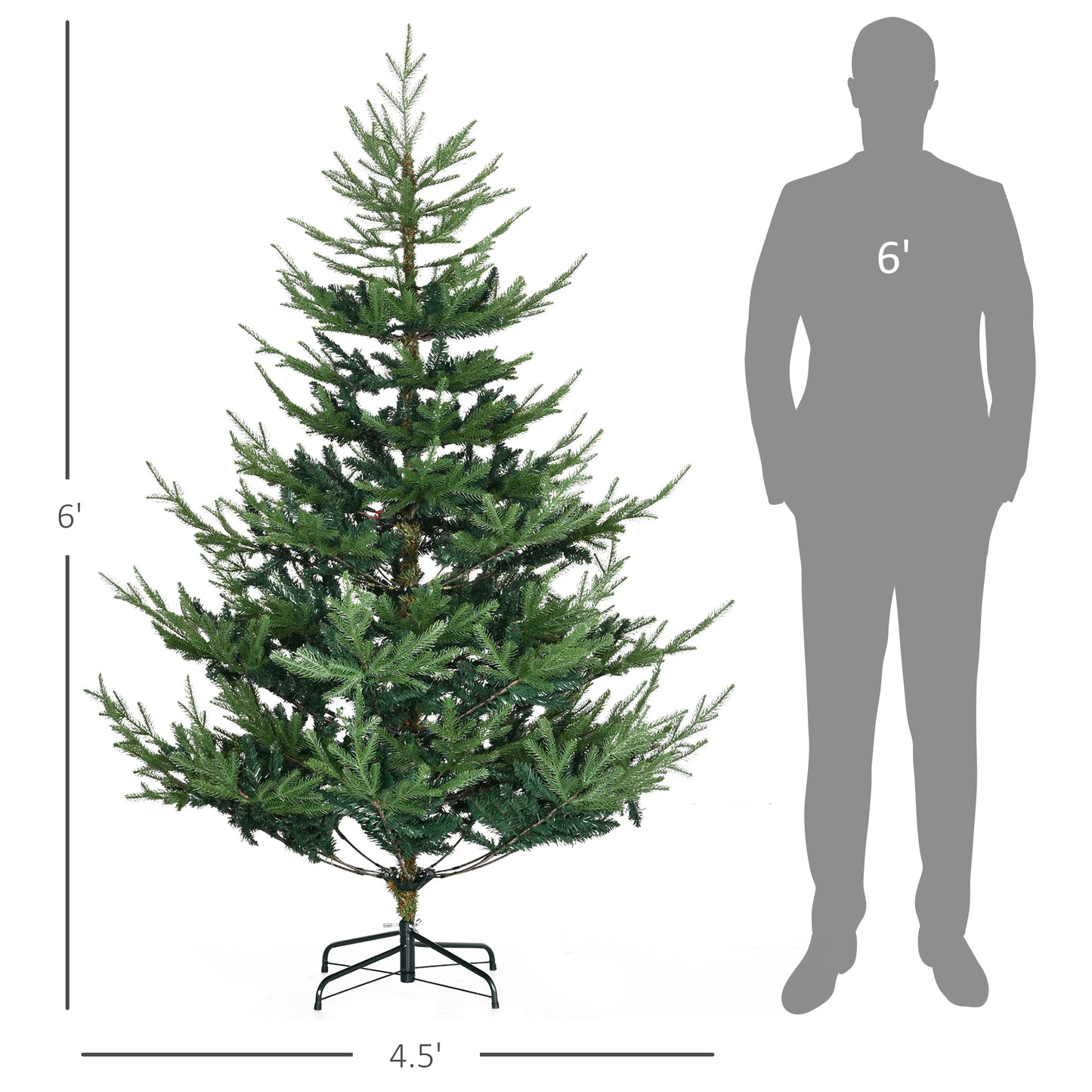 6 Foot Artificial Christmas Tree - Nordic Pine with 795 Branches
