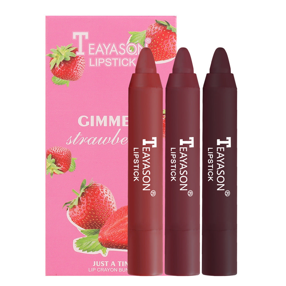 Makeup Lipstick Set 3-Pack - Small Slim Crayons for Lip Color