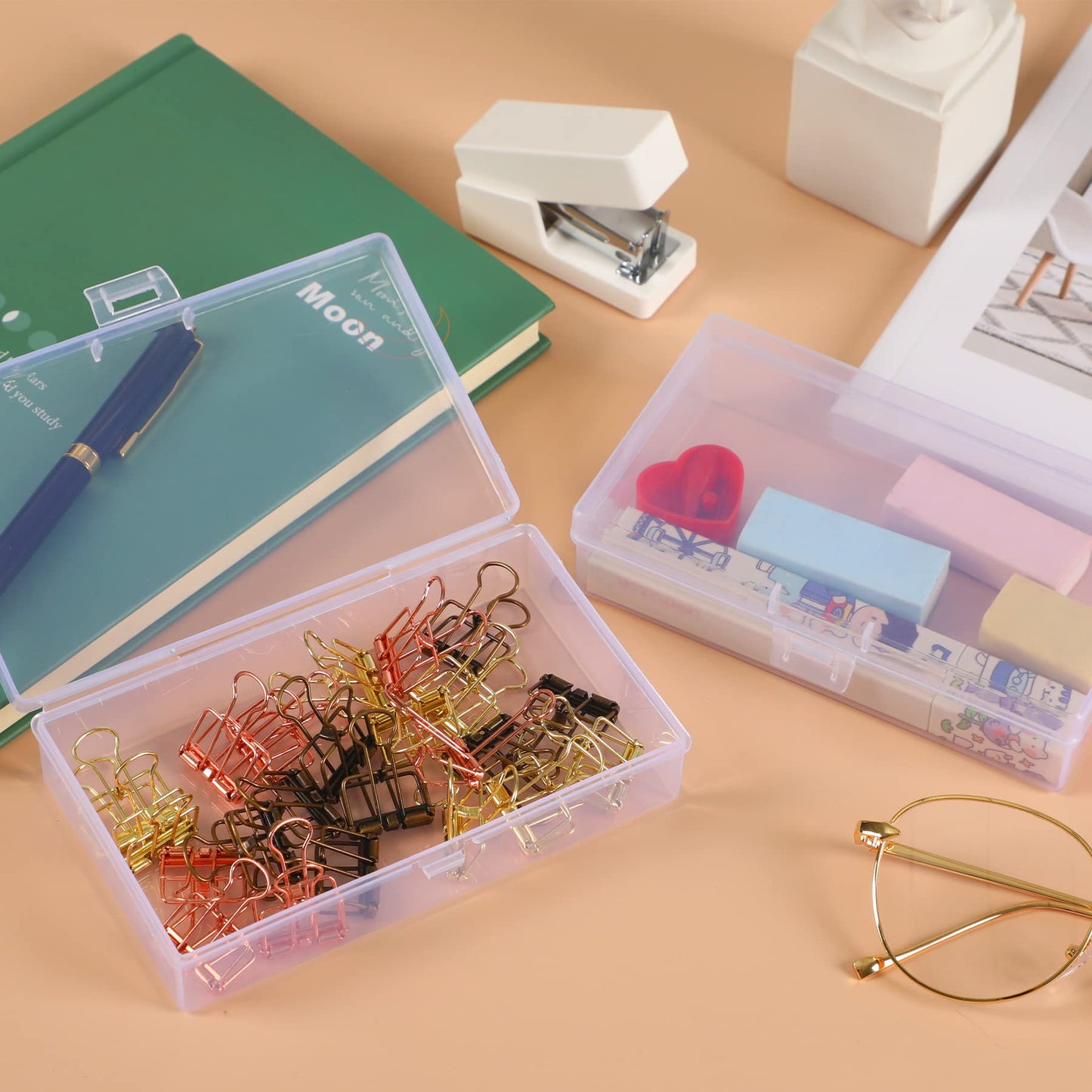 24 Pcs Clear Plastic Storage Containers with Lids - Small Organizers for Crafts, Beads, Jewelry