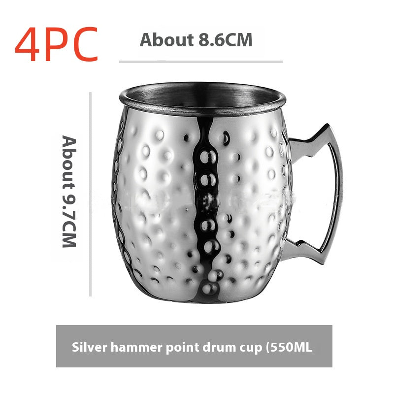 Stainless Steel Moscow Mule Cup Set - Copper Plated Drinkware for Bar & Home