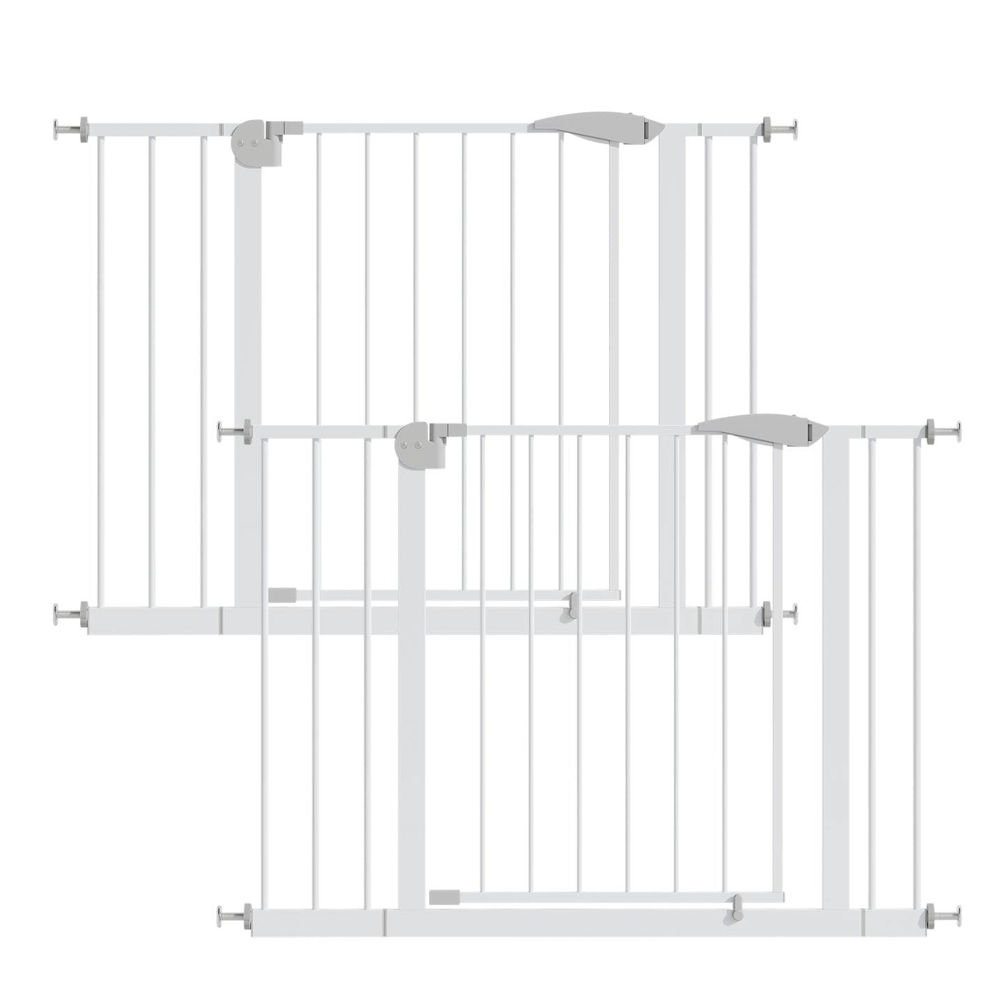 2-Pack Pressure-Mounted Baby Gate for Stairs & Doorways - White