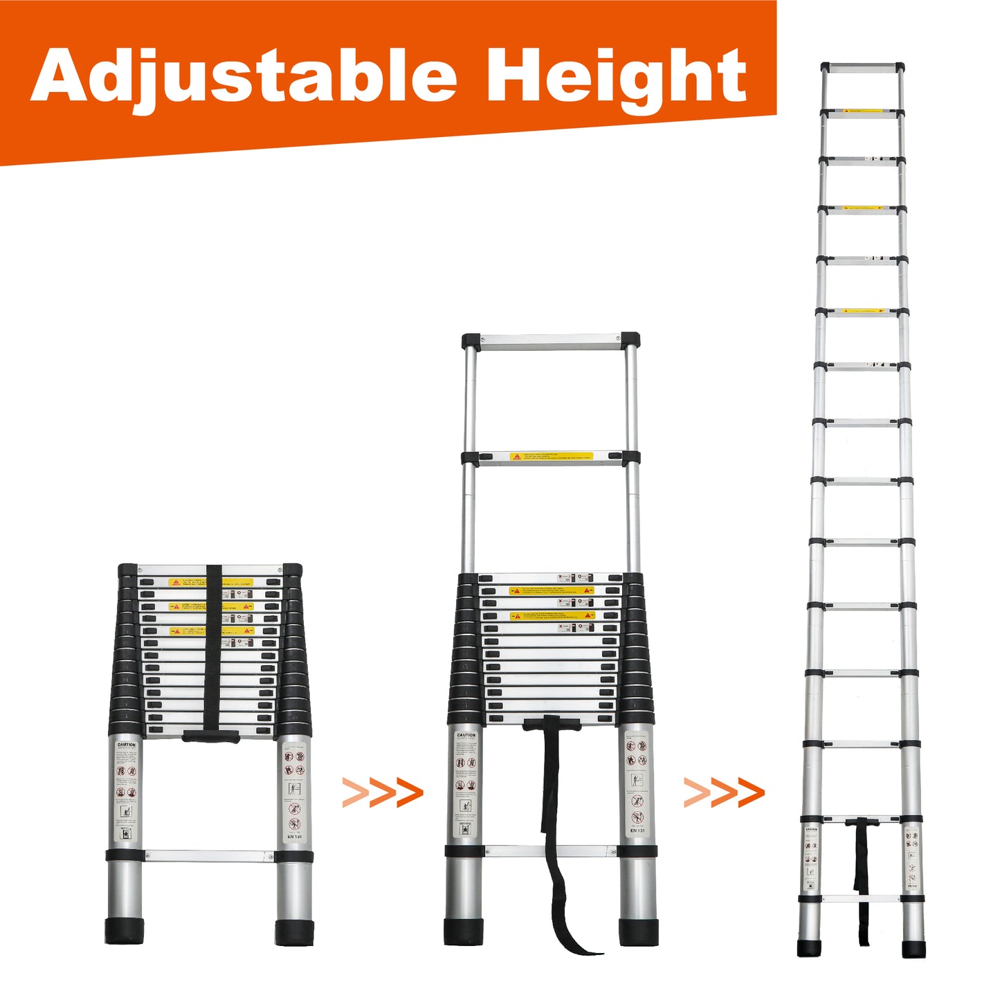 14.5-Inch Aluminum Telescoping Ladder for Outdoor Work - Heavy Duty & Lightweight
