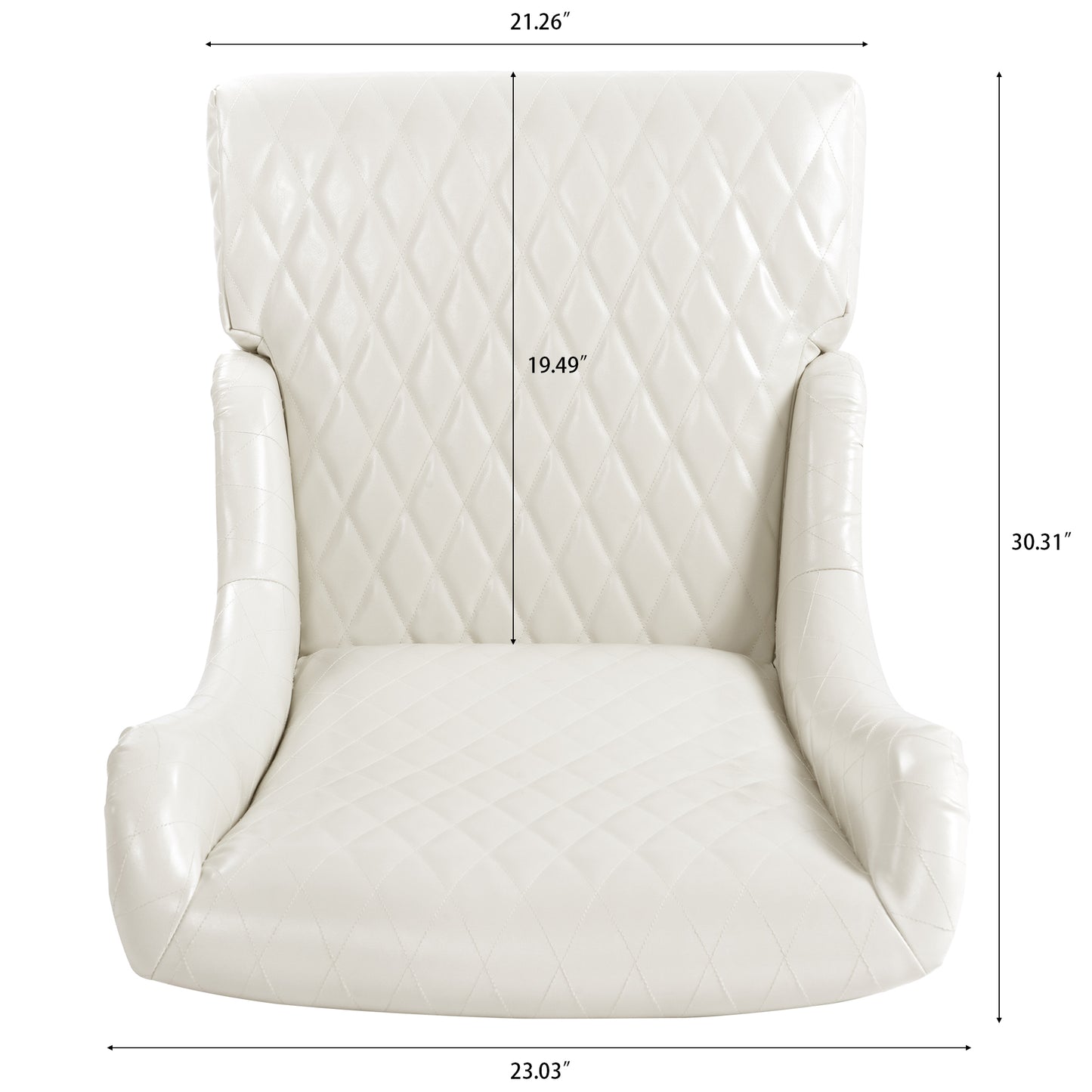 High-Back Faux Leather Accent Chair - White Wingback Design