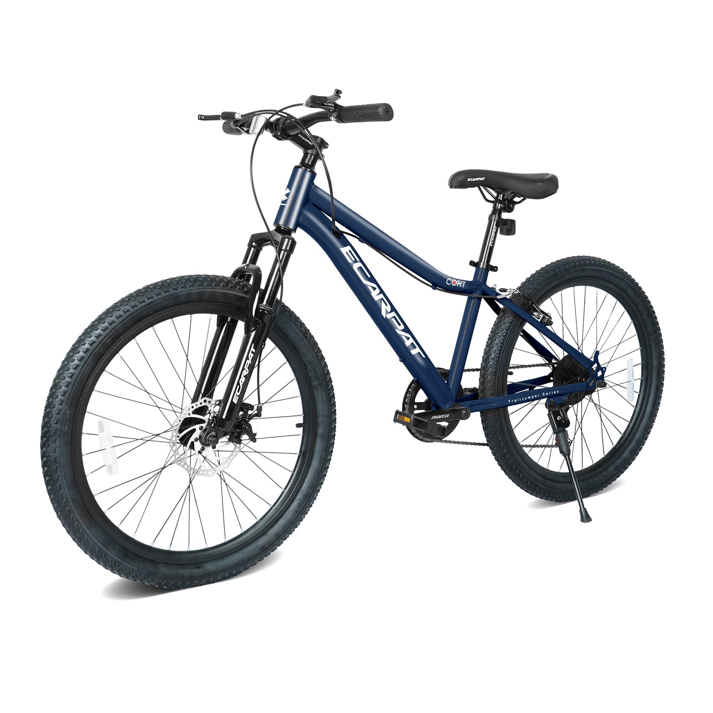 24 Inch Youth Mountain Bike - 7 Speeds, Front Suspension, Blue
