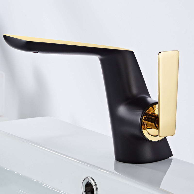 Copper Bathroom Faucet with Hot and Cold Water Mixer