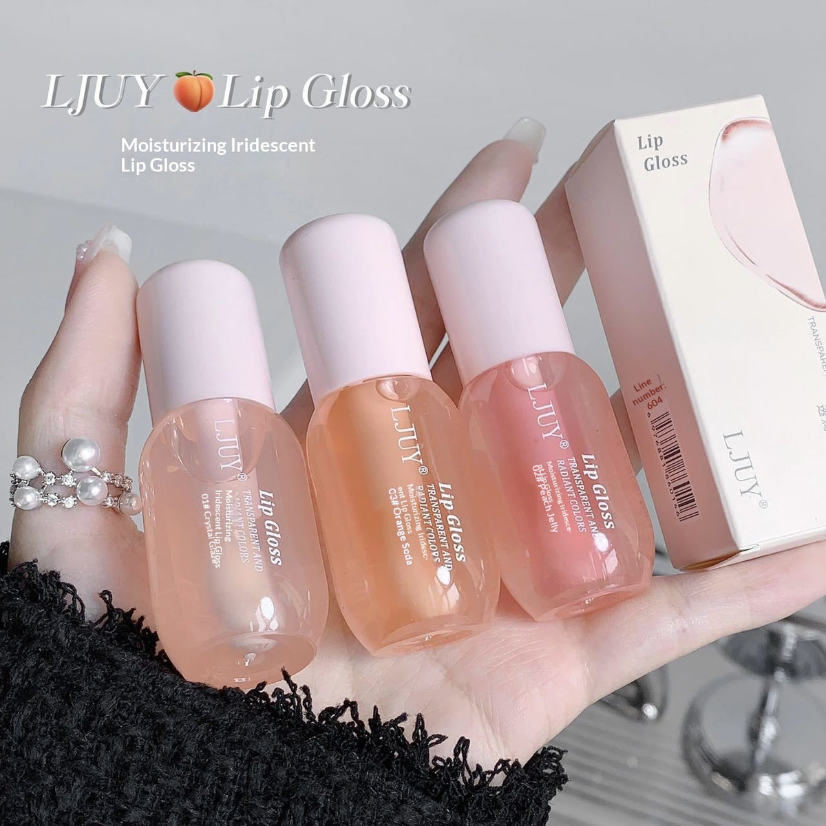 Lip Gloss Set - Translucent Lip Oil with Brightening Shades, Long-Lasting